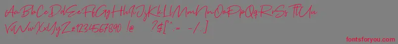 Brown Pen-Schriftart – Rote Schriften auf grauem Hintergrund