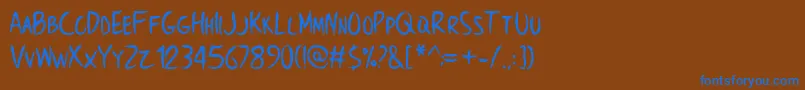 Шрифт BrownCrow   Personal Use Only – синие шрифты на коричневом фоне