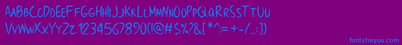 Шрифт BrownCrow   Personal Use Only – синие шрифты на фиолетовом фоне