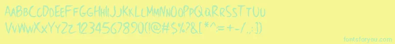 BrownCrow   Personal Use Only Font – Green Fonts on Yellow Background