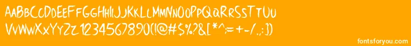 Шрифт BrownCrow   Personal Use Only – белые шрифты на оранжевом фоне