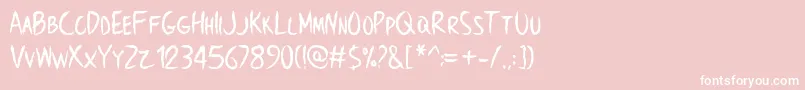 フォントBrownCrow   Personal Use Only – ピンクの背景に白い文字