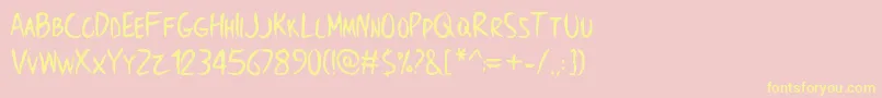 BrownCrow   Personal Use Only Font – Yellow Fonts on Pink Background
