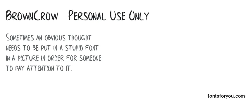 Review of the BrownCrow   Personal Use Only Font