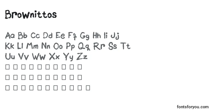 Schriftart Brownittos – Alphabet, Zahlen, spezielle Symbole