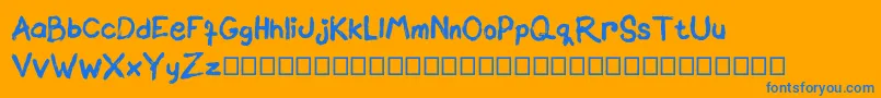 Brownittos Font – Blue Fonts on Orange Background