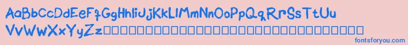 Brownittos Font – Blue Fonts on Pink Background