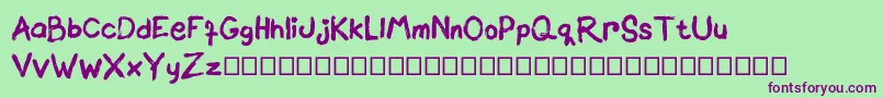 Brownittos Font – Purple Fonts on Green Background