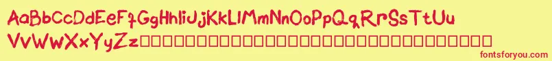 Brownittos Font – Red Fonts on Yellow Background