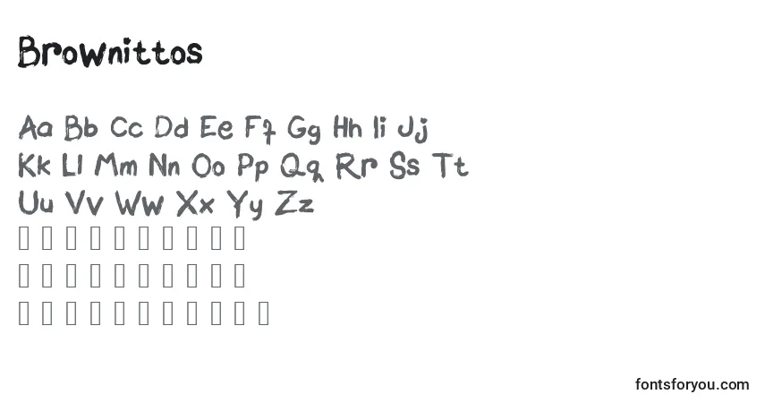 Schriftart Brownittos (122277) – Alphabet, Zahlen, spezielle Symbole