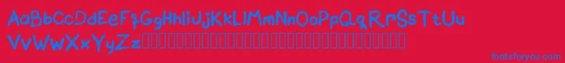 Brownittos Font – Blue Fonts on Red Background