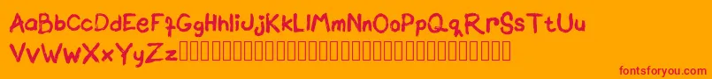 フォントBrownittos – オレンジの背景に赤い文字