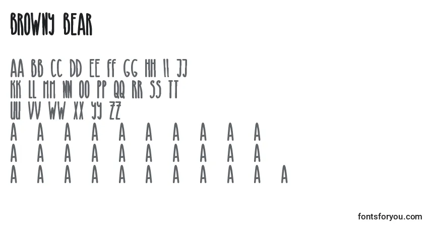 Schriftart Browny Bear – Alphabet, Zahlen, spezielle Symbole