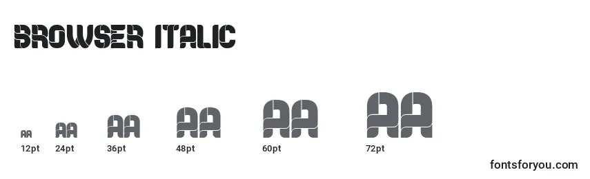Размеры шрифта Browser Italic