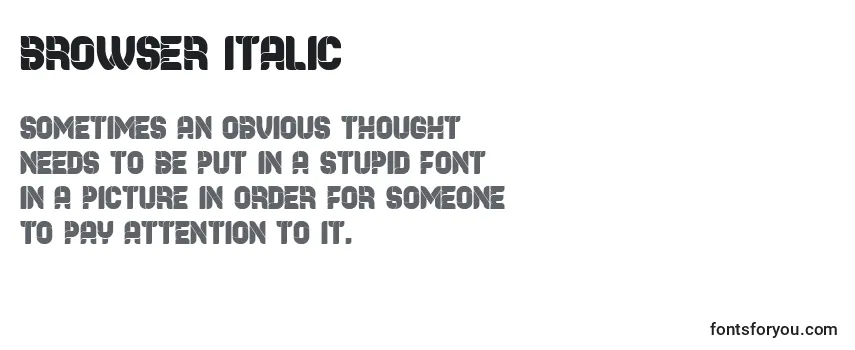 Review of the Browser Italic Font