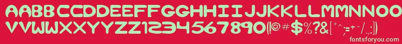 BubbleRegular Font – Green Fonts on Red Background