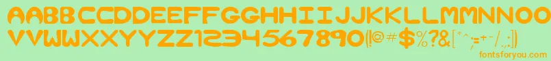 BubbleRegular Font – Orange Fonts on Green Background