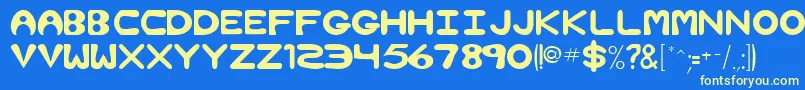 BubbleRegular Font – Yellow Fonts on Blue Background