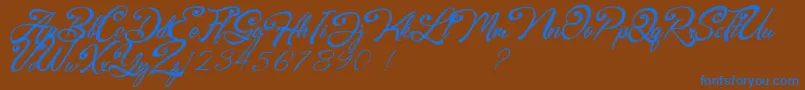 Browzko Font – Blue Fonts on Brown Background
