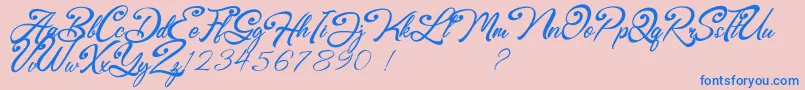 Browzko-Schriftart – Blaue Schriften auf rosa Hintergrund