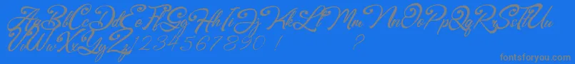 Browzko Font – Gray Fonts on Blue Background