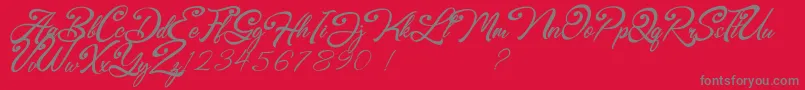 Browzko Font – Gray Fonts on Red Background