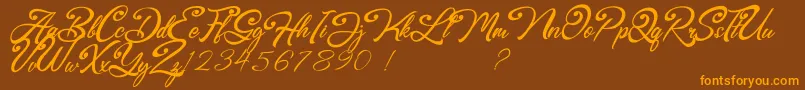 Browzko Font – Orange Fonts on Brown Background
