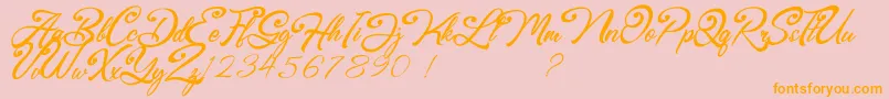 Browzko Font – Orange Fonts on Pink Background