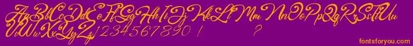 Browzko Font – Orange Fonts on Purple Background