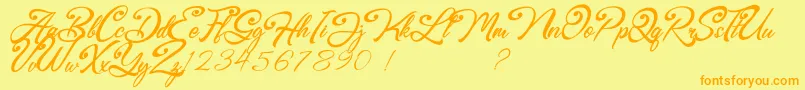 Browzko Font – Orange Fonts on Yellow Background