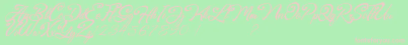 Browzko Font – Pink Fonts on Green Background