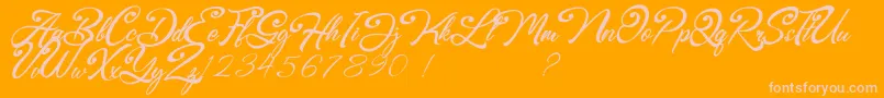 Browzko Font – Pink Fonts on Orange Background