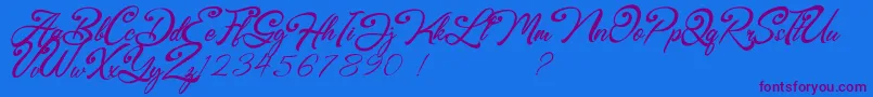 Browzko-Schriftart – Violette Schriften auf blauem Hintergrund