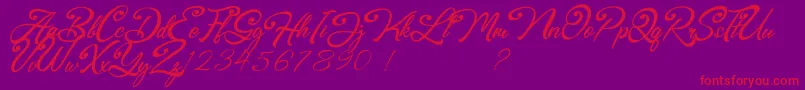 Browzko-Schriftart – Rote Schriften auf violettem Hintergrund