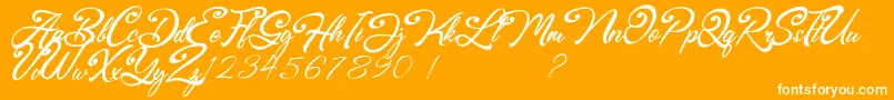 Browzko-Schriftart – Weiße Schriften auf orangefarbenem Hintergrund