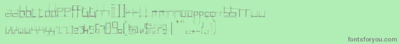 BRUI0   -Schriftart – Graue Schriften auf grünem Hintergrund