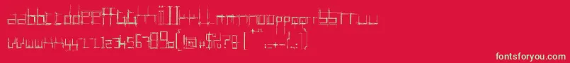 BRUI0    Font – Green Fonts on Red Background