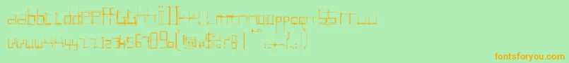 BRUI0    Font – Orange Fonts on Green Background
