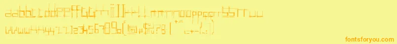 フォントBRUI0    – オレンジの文字が黄色の背景にあります。