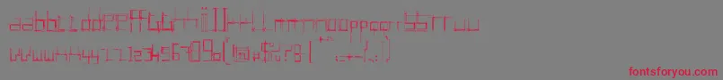 フォントBRUI0    – 赤い文字の灰色の背景