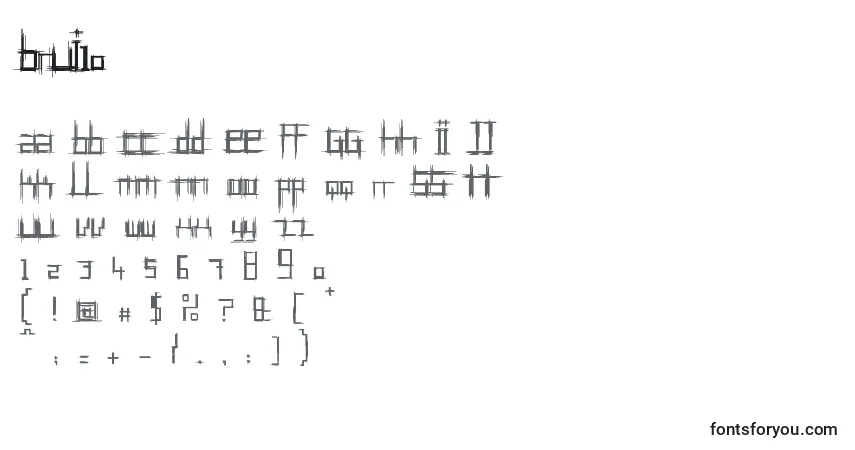 Шрифт BRUI10    (122283) – алфавит, цифры, специальные символы