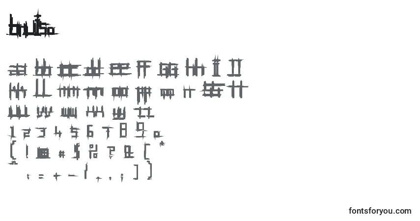Czcionka BRUI50    (122287) – alfabet, cyfry, specjalne znaki