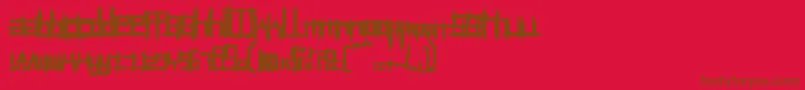 Więcej informacji o czcionce BRUI50 Czcionka BRUI50 – brązowe czcionki na czerwonym tle