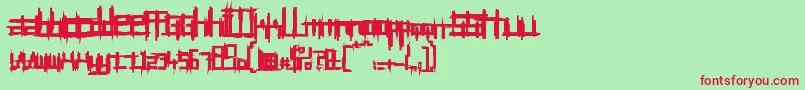 BRUI50    Font – Red Fonts on Green Background