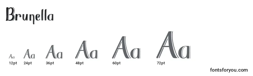 Brunella Font Sizes