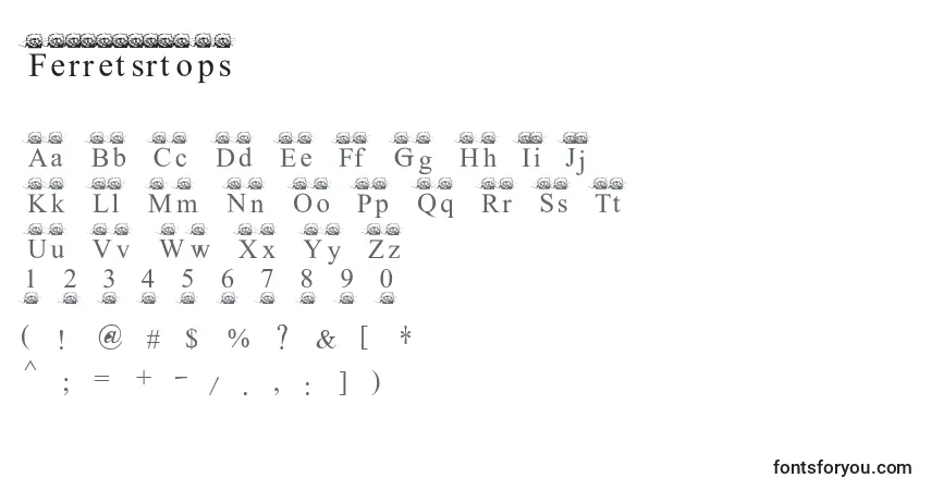 Schriftart Ferretsrtops – Alphabet, Zahlen, spezielle Symbole