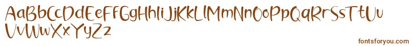Шрифт brush kencur demo – коричневые шрифты на белом фоне