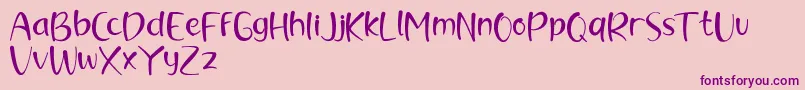 brush kencur demo Font – Purple Fonts on Pink Background
