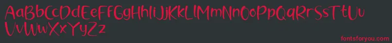 brush kencur demo Font – Red Fonts on Black Background