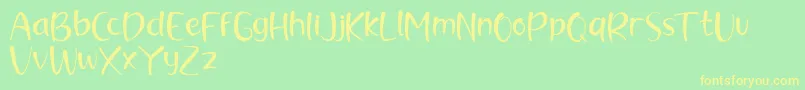 brush kencur demo Font – Yellow Fonts on Green Background